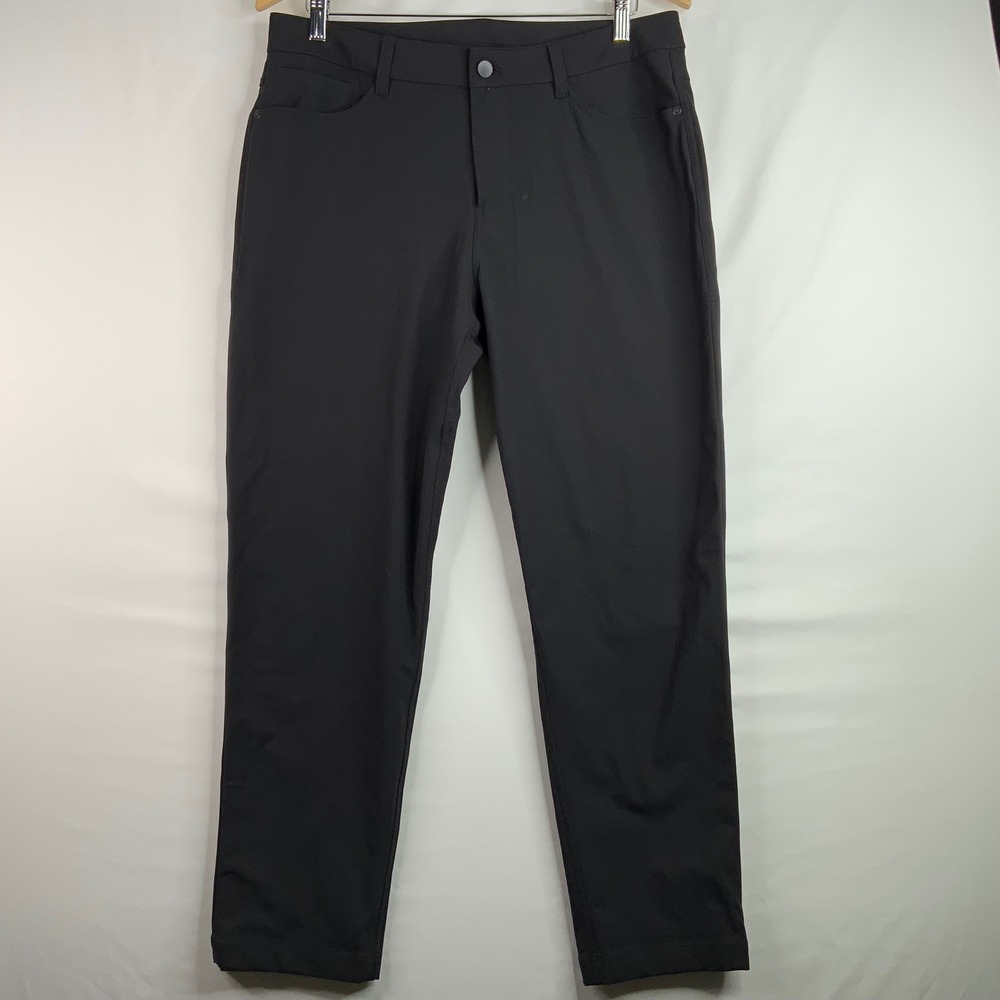 Lululemon Commission Slim Fit Pant 32 Black Warpstreme Five Pocket LM5AQHS